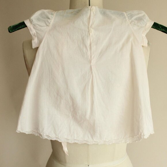 Vintage 1950s 1960s Baby Dress, Handmade Embroidered Pink Linen Little Girls - Picture 9 of 10